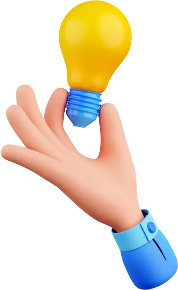 Hand holding a lightbulb