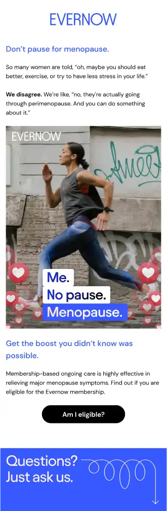 Email S0E10: Don’t pause for menopause.