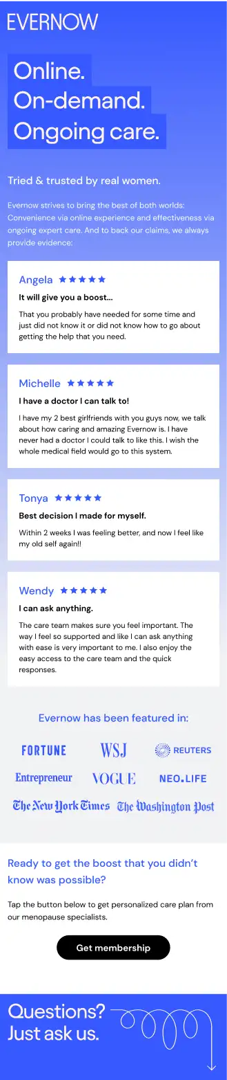 Email S2E07: Online, on-demand, ongoing care.