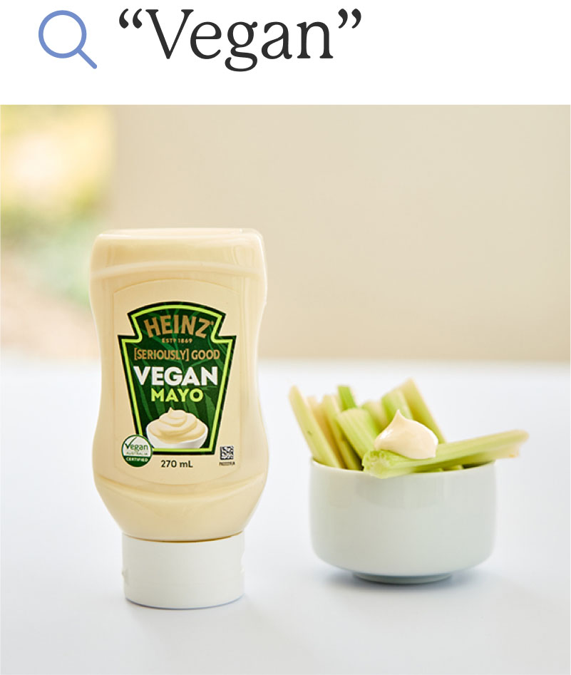 Search "Vegan": Heinz Vegan Mayonnaise 270ml
