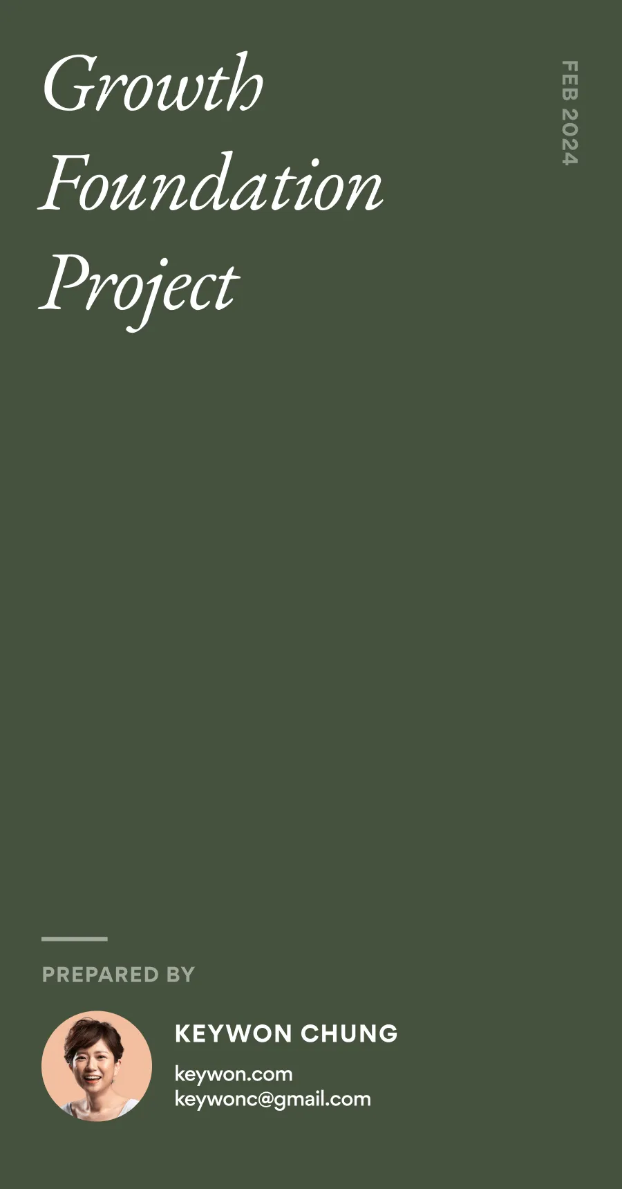 Cover slide: Growth Foundation Project